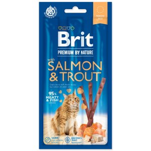 Pochoutka Brit Premium by Nature Cat losos a pstruh, tyčinky 3ks - VÝPRODEJ