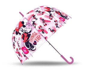 EUROSWAN Vystřelovací průhledný deštník Minnie Life POE, průměr 70 cm - VÝPRODEJ
