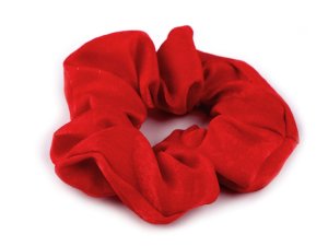 Gumička scrunchie do vlasů - červená - VÝPRODEJ