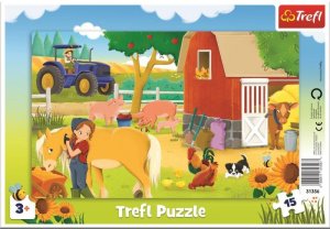 Puzzle deskové Na farmě 15 dílků 33x23cm ve fólii - VÝPRODEJ