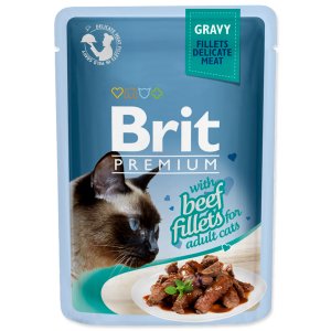 Kapsička BRIT Premium Cat Delicate Fillets in Gravy with Beef - 85 g - VÝPRODEJ