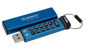 Kingston IronKey Keypad 200/16GB/USB 3.2/USB-A/Modrá - VÝPRODEJ