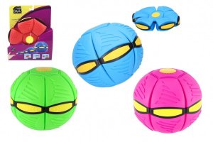 Flat Ball - Hoď disk, chyť míč! plast 22cm 2 barvy na kartě - VÝPRODEJ