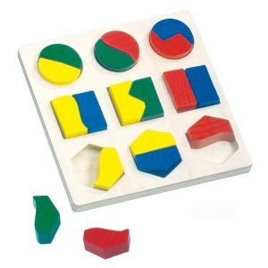 Bino Dřevěné puzzle geometrické tvary - VÝPRODEJ