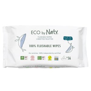 ECO BY NATY Ubrousky vlhčené bez vůně splachovatelné 56 ks - VÝPRODEJ