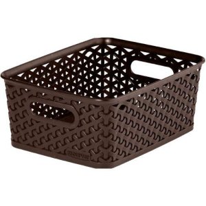 Box úložný RATTAN 25x20x10cm (S),"Y" STYLE, plastový, HN - VÝPRODEJ