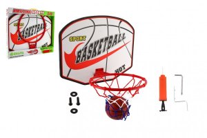 Basketbalový koš dřevo/kov/síťka/míč s pumpičkou - VÝPRODEJ