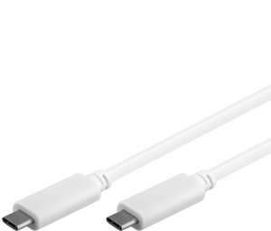 PremiumCord USB-C/male - USB-C/male, bílý, 1m - VÝPRODEJ
