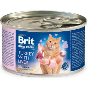 Brit Premium by Nature Cat konz. Turkey with Liver 200 g - VÝPRODEJ