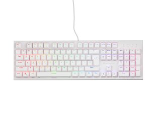 Genesis herní mechanická klávesnice THOR 303/RGB/Outemu Peach Silent/Drátová USB/US layout/Bílá - VÝPRODEJ