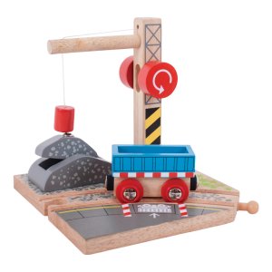 Bigjigs Rail Jeřáb se štěrkem - VÝPRODEJ