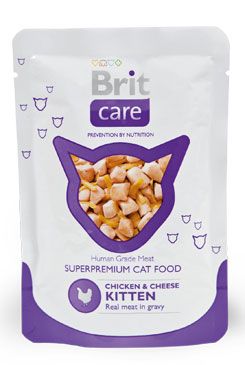 Brit Care Cat kapsa KITTEN Chicken & Cheese Pouch 80g - VÝPRODEJ
