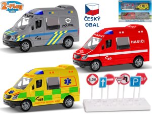 2-Play Traffic auta záchranných složek CZ 1:32 na setrvačník s doplňky - VÝPRODEJ