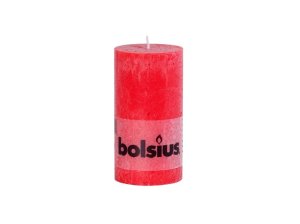 Bolsius Rustic Válec 68x130 červená svíčka - VÝPRODEJ