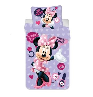 JERRY FABRICS Povlečení Minnie Purple 03 micro Polyester - mikrovlákno, 140/200, 70/90 cm - VÝPRODEJ