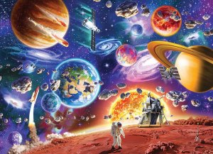 COBBLE HILL Rodinné puzzle Cesty vesmírem 350 dílků - VÝPRODEJ