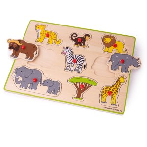 Bigjigs Toys Vkládací puzzle safari - VÝPRODEJ
