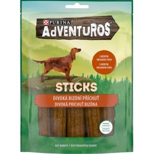 Adventuros snack dog - tyčinky s bizoní přích. 120 g - VÝPRODEJ