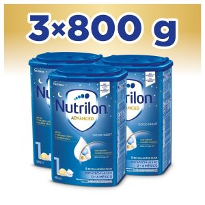 3x NUTRILON 1 Advanced Good Night počáteční kojenecké mléko od narození 800 g - VÝPRODEJ