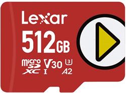 Lexar paměťová karta 512GB PLAY microSDXC™ UHS-I cards, čtení 150MB/s C10 A2 V30 U3 - VÝPRODEJ