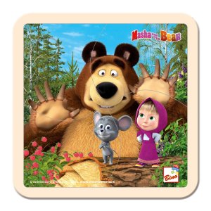 Máša a Medvěd - puzzle s myškou 15x15cm - VÝPRODEJ
