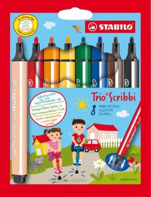 STABILO Trio Scribbi sada 8 fixů - VÝPRODEJ