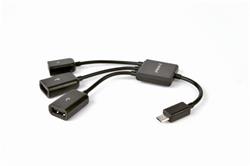 Gembird adaptér / hub OTG mobil 2 x USB 2.0 (F) + 1 x microUSB (F) na microUSB (M) - VÝPRODEJ