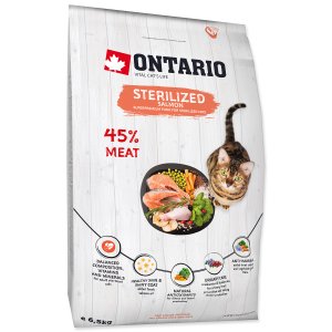 ONTARIO Cat Sterilised Salmon - 6,5 kg - VÝPRODEJ