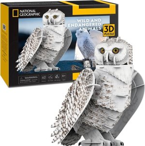 CUBICFUN 3D puzzle National Geographic: Sněžná sova 62 dílků - VÝPRODEJ