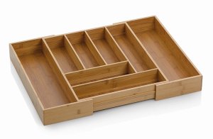 KELA Příborník nastavitelný KALMA bambus 35-58x43x6,5cm KL-12013 - VÝPRODEJ