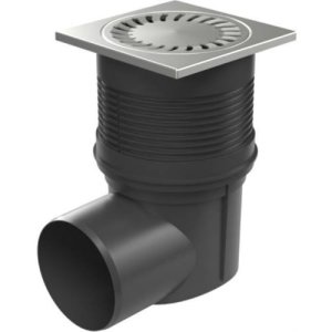 Vpusť kanalizační boční D 110 mm, suchá klapka, nerez mřížka, černá, ENPRO - VÝPRODEJ