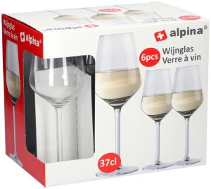 SKLENICE NA BÍLÉ VÍNO ALPINA 370ML 6KS - VÝPRODEJ