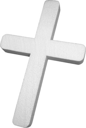 Kříž polystyren - malý 20 x 14 cm - VÝPRODEJ