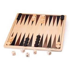 Bigjigs Toys Dřevěný backgammon - VÝPRODEJ