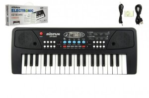 Pianko/Varhany/Klávesy 37 kláves, napájení na USB + přehrávač MP3 + mikrofon plast 40cm - VÝPRODEJ