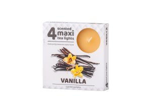 Čajové Maxi 4ks Vanilla vonné svíčky - VÝPRODEJ