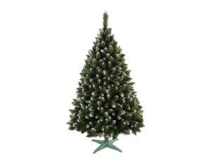 Stromek JEDLE umělý vánoční s bílými konci + stojan 120cm - VÝPRODEJ