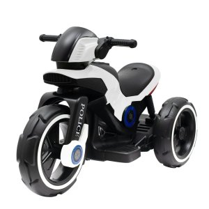 Dětská elektrická motorka Baby Mix POLICE bílá - VÝPRODEJ