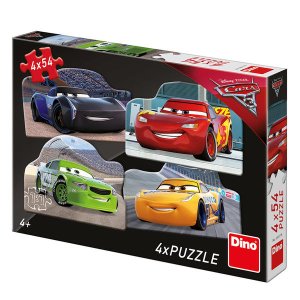 Auta 3 - Rivalové: puzzle 4x54 dílků - VÝPRODEJ