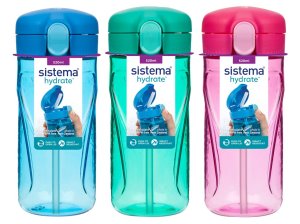 Sistema® Hydrate™ Láhev Quick Flip Top s brčkem 520 ml, mix barev - VÝPRODEJ