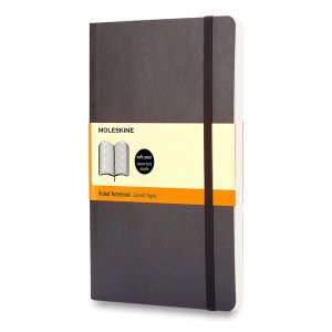 Zápisník Moleskine - měkké desky L, linkovaný, černý - VÝPRODEJ