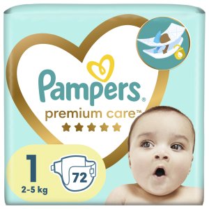 PAMPERS Premium Care Pleny jednorázové 1 (2-5 kg) 72 ks - VÝPRODEJ