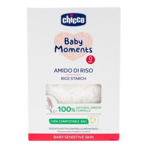 CHICCO Škrob dětský rýžový do koupele zklidňující Baby Moments Sensitive 100 % bio 250 g - VÝPRODEJ