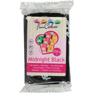 Vynikající marcipán 1:5 černý Midnight Black 250g - FunCakes - VÝPRODEJ