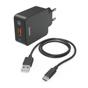 Hama set: rychlá USB nabíječka QC 3.0 19,5 W + kabel USB A-C 1,5 m - VÝPRODEJ