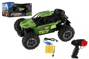Auto RC buggy terénní zelené 22cm plast 2,4GHz na baterie + dobíjecí pack - VÝPRODEJ
