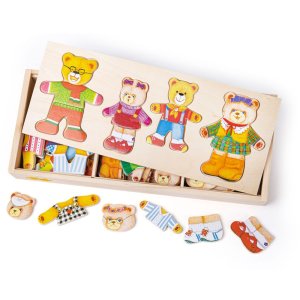 Bigjigs Toys Oblékací puzzle Medvědí rodinka - VÝPRODEJ